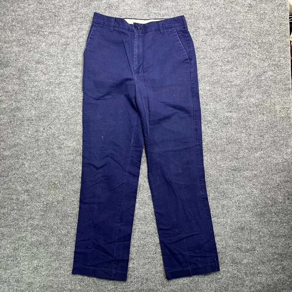 Cintas Work Chino Pants Men's Navy Blue Mid Rise Straight Zip Fly - 30x29.5
